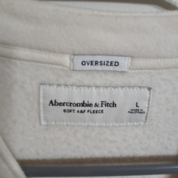 Abercrombie & Fitch Mens Oversized Soft Fleece Varsity Cardigan L New York Patch - Picture 5 of 8